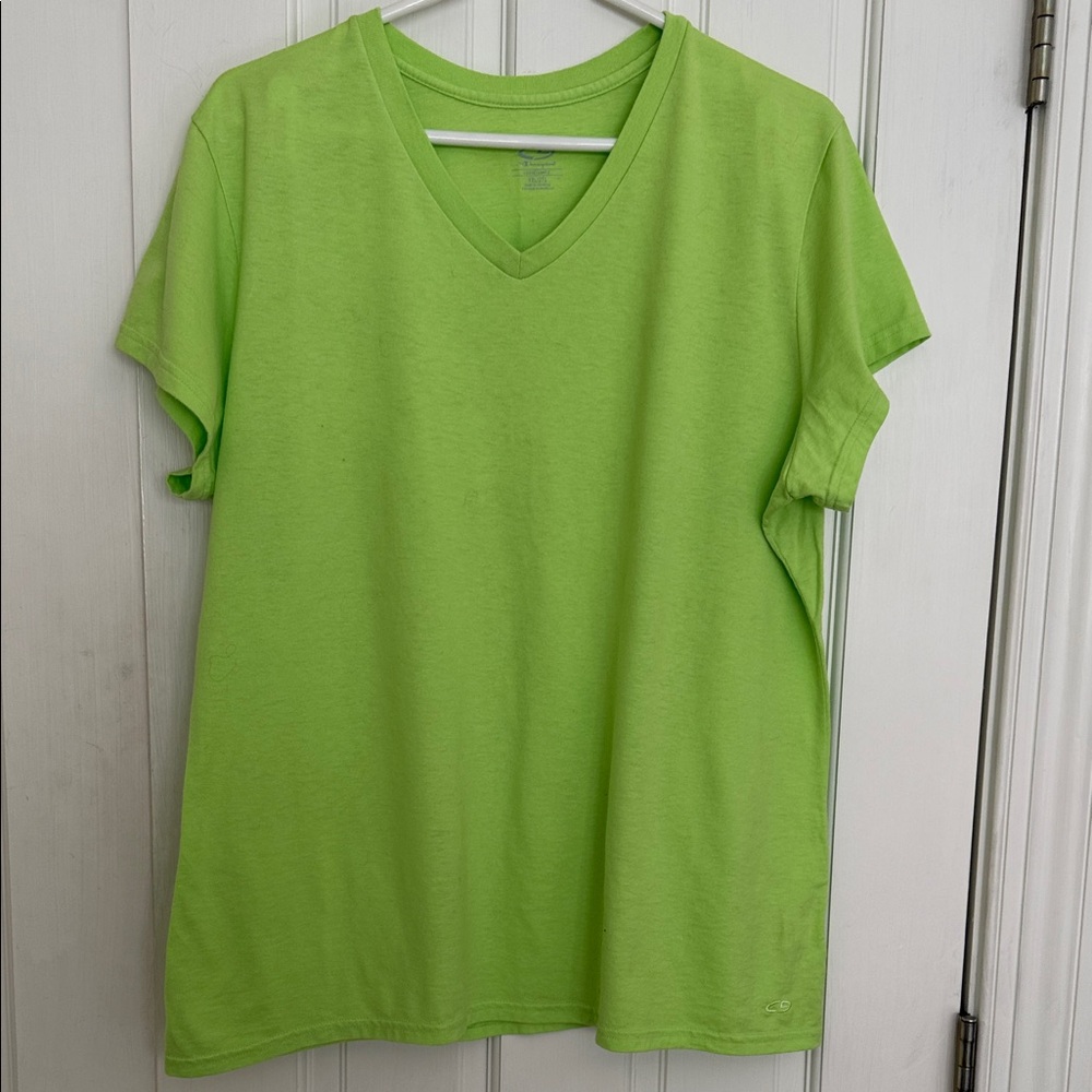 Champion - Lime Green V-Neck Women's Tee